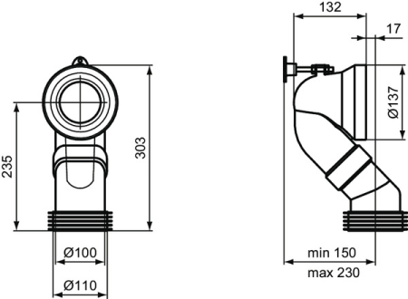 Evacuare vas WC Ideal Standard, verticala, ABS, alb, T682067 [2]