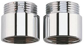 Accesorii baie - Extensie baterii Grohe 0713000M, 3/4'' x 3/4'', 2 bucati, pentru baterii cu montaj pe perete 1/2'', crom