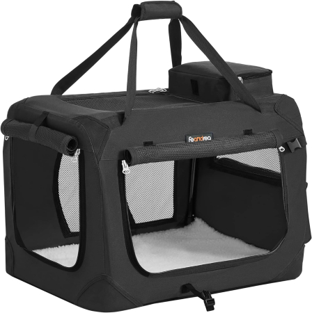Geanta transport animale de companie, pliabila, din material textil, marime M, 60x42x42cm, negru [7]