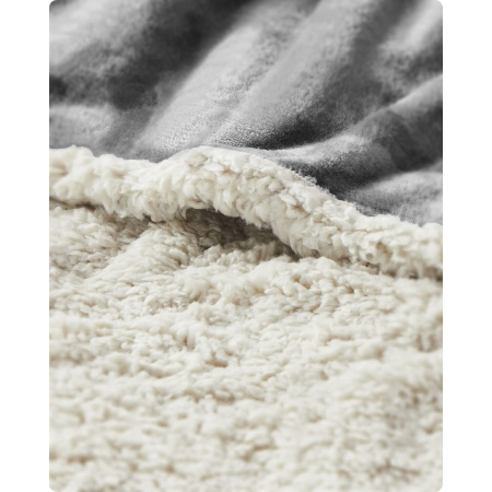 FEANDREA Patura impermeabila XXL pentru caini, fleece si flanel, fata dubla, 203x152 cm, gri [1]