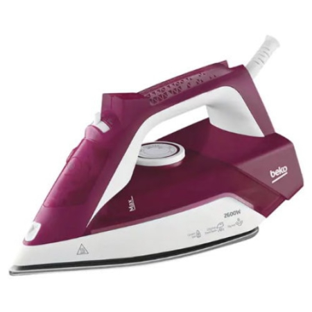 Fiare, statii & aparate de calcat cu abur - Fier de calcat BEKO SIM3126R, 2600W, 120g/min, 240 ml, Alb-Visiniu