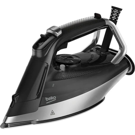 Fiare, statii & aparate de calcat cu abur - Fier de calcat BEKO SIM5124A, 2600W, jet de abur 230g/min, 350ml, SelfClean, talpa Soft Glide, Sistem anti-picurare, Negru-Argintiu