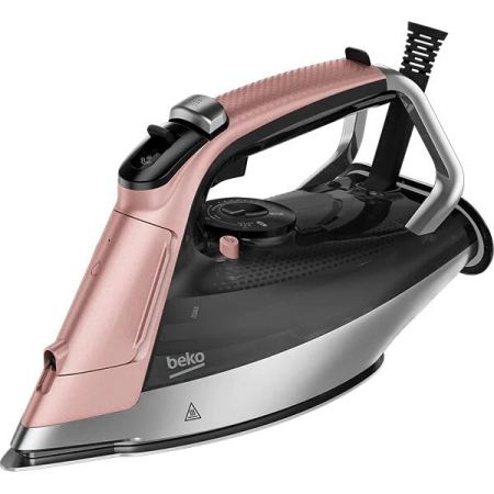 RESIGILAT Fier de calcat BEKO SIM8130P, 3000W, jet de abur 270g/min, 350ml, talpa Soft Glide, Sistem anti-picurare, SelfClean, Negru-Roz [4]
