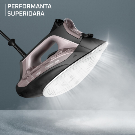 Fier de calcat cu abur Rowenta Rowenta Express DW4345D1. 2600 W, jet de abur 200 g/min, abur variabil 0-40 g/min, rezervor apa 250 ml, talpa Microsteam 350 Laser, functie antipicurare, abur vertical,  [1]