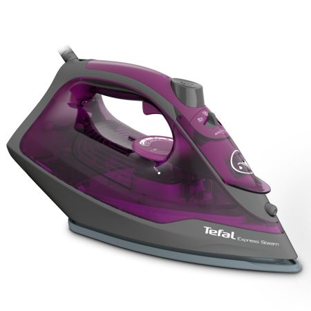 Bucatarie - Fier de calcat cu abur Tefal Express Steam FV2847E0, 2400 W, jet de abur 160 g/min, abur variabil 0-35 g/min, rezervor apa 270 ml, talpa ceramica Ceri