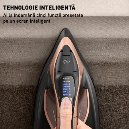 Fier de calcat cu abur Tefal Ultimate Power Pro FV9E50E0, 3200W, jet de abur 300 g/min, abur variabil 0-85 g/min, panou comanda LED, oprire automata [4]