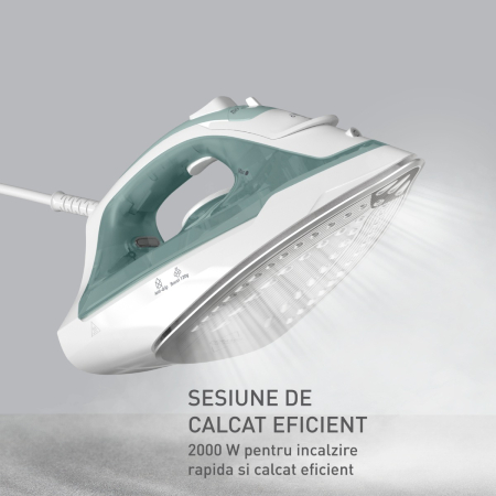 Fier de calcat cu abur Tefal Virtuo FV2C42E0, 2000W, jet abur 120g/min, abur variabil 0-27 g/min, rezervor apa 240 ml, talpa ceramica, sistem anti [5]