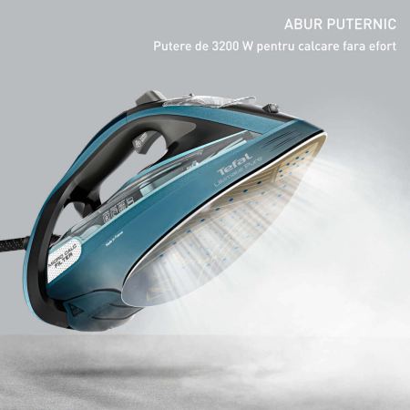 Fier de calcat cu aburi Tefal Ultimate Pure FV9851E0, 3200W, jet de abur 300 g/min, abur variabil 60 g/min, rezervor apa 350 ml, talpa Durilium Air [4]