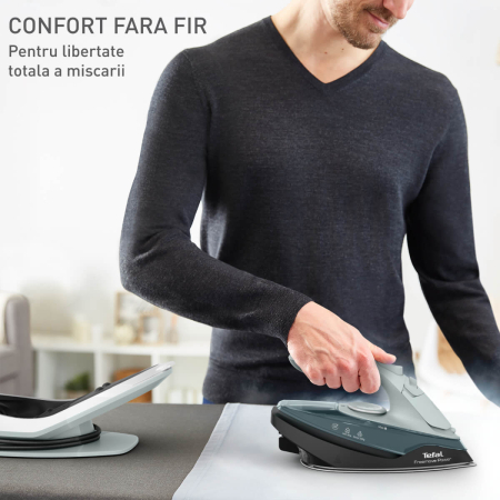 Fier de calcat fara fir Tefal Freemove Power FV6670E0, 2600W, jet abur 220 g/min, abur variabil 0 - 40 g/min, recipient apa 250 ml, sistem anticalcar, [1]
