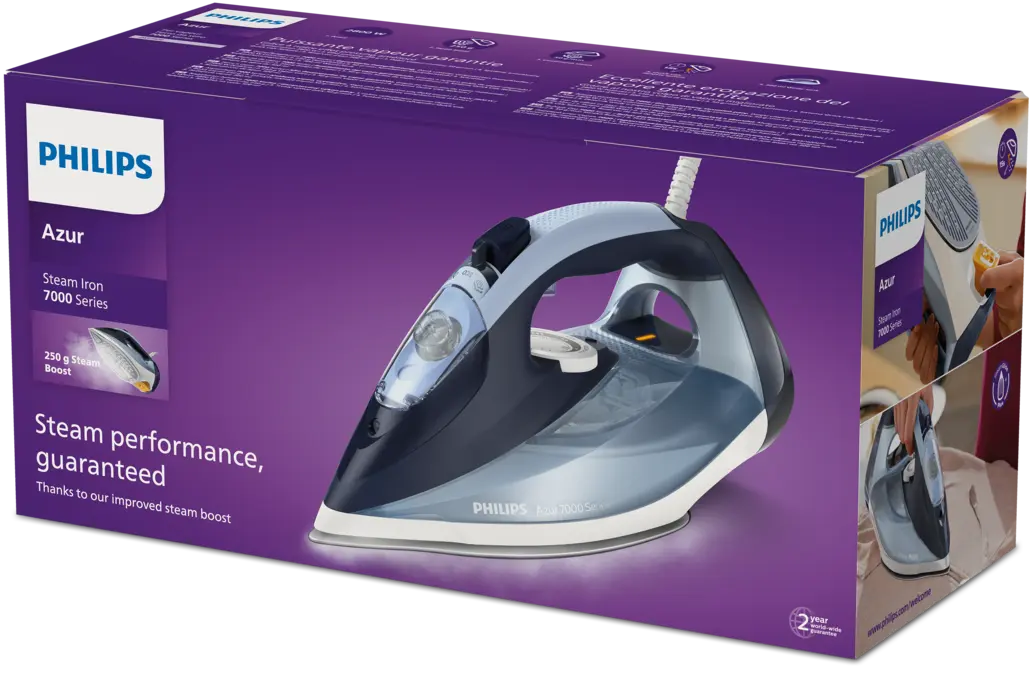 Fier de calcat Philips DST7020/20, 7000, tip calcare orizontala, verticala, calitate superioara pentru baia ta, albastru [6]