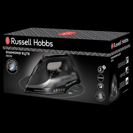 Fier de calcat Russell Hobbs Diamond Elite, talpa diamant, abur puternic, jet abur 220g, rezervor 350ml, alb [3]