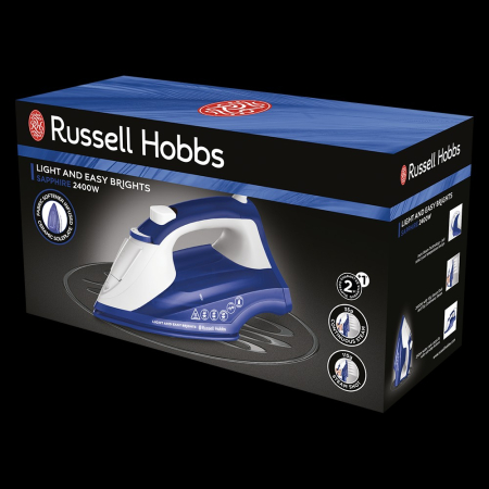 Fier de calcat Russell Hobbs Light & Easy Brights, talpa ceramica cu balsam, abur 115g, abur continuu 35g, safir [3]