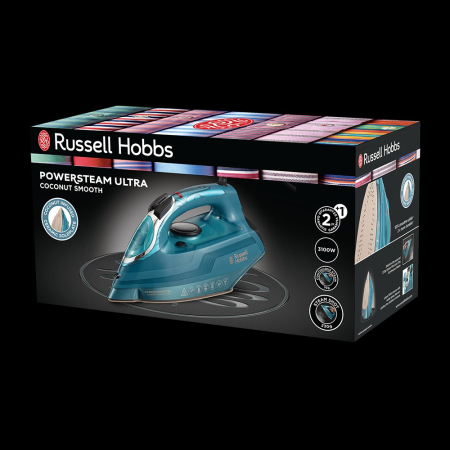 Fier de calcat Russell Hobbs PowerSteam Ultra Coconut Smooth, talpa ceramica, abur puternic, rezervor 350ml, alb [2]