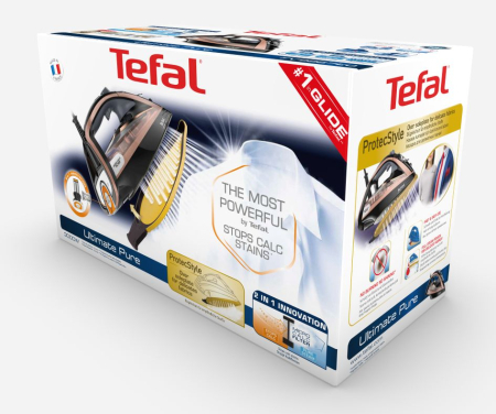 Fier de calcat Ultimate Pure FV9867E0, tehnologie exclusiva Micro-Calc Filter, 3000 W, jet de abur 260 g/min, Durilium AirGlide AutoClean, roz & negr [19]