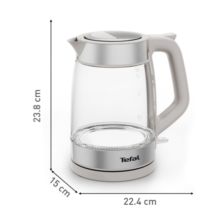 Fierbator apa Tefal KI605B30, 2200W, 1.7L, vas din sticla cu gradatii, iluminare ambientala, filtru detasabil, functie oprire automata, gri [2]