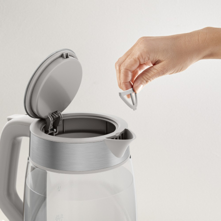 Fierbator apa Tefal KI605B30, 2200W, 1.7L, vas din sticla cu gradatii, iluminare ambientala, filtru detasabil, functie oprire automata, gri [9]