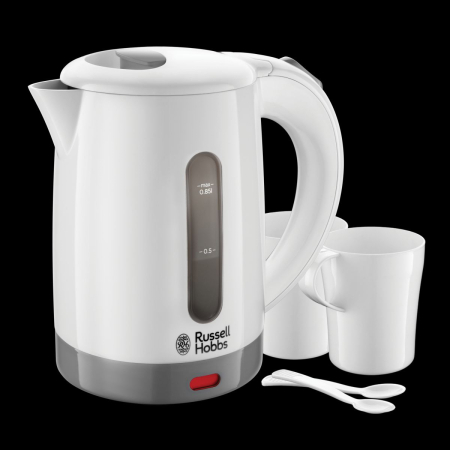 Fierbator compact de voiaj Russell Hobbs Travel, 0.5L, 500-700W, dual voltage, compatibil international, alb [1]