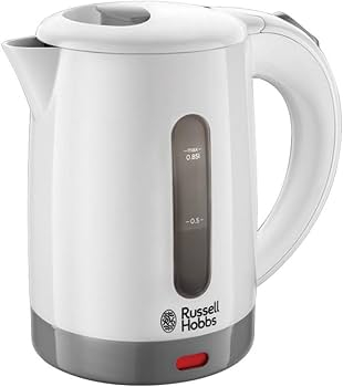Bucatarie - Fierbator compact de voiaj Russell Hobbs Travel, 0.5L, 500-700W, dual voltage, compatibil international, alb