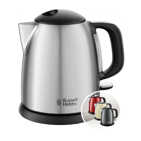 Fierbatoare - Fierbator compact Russell Hobbs Adventure, 1L, 2200W, design compact, filtru calcar, indicator nivel apa, inox periat