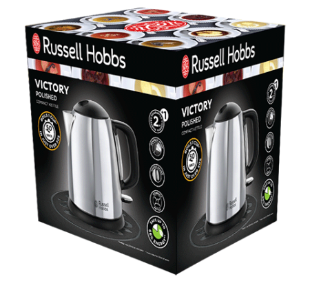 Fierbator compact Russell Hobbs Victory, 1L, 2200W, design compact, filtru calcar, indicator nivel apa, alb [3]