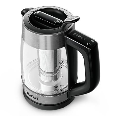 Fierbator de apa Tefal Element BJ760DE0, 2200 W, 1.7 L, 5 trepte temperatura, indicator luminos temperatura, infuzor pentru ceai, baza rotativa, argin [11]