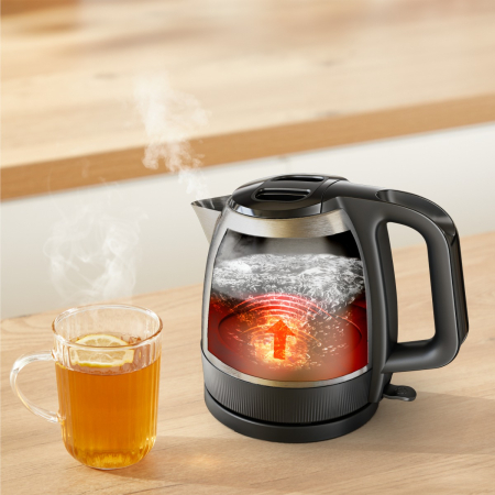 Fierbator de apa Tefal Express KI1E0DE0, 2000 W, 1.2 L, inox, oprire automata, filtru anticalcar detasabil, baza rotativa 360°, capac rabatabil, desi [4]