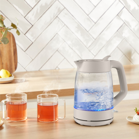 Fierbator de apa Tefal Morning KO2G0BE0, 2000 W, 1.7 L, vas din sticla cu gradatii, iluminare ambientala, filtru detasabil, functie oprire automata, b [4]