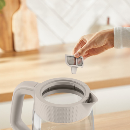 Fierbator de apa Tefal Morning KO2G0BE0, 2000 W, 1.7 L, vas din sticla cu gradatii, iluminare ambientala, filtru detasabil, functie oprire automata, b [7]