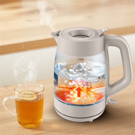 Fierbator de apa Tefal Morning KO2G0BE0, 2000 W, 1.7 L, vas din sticla cu gradatii, iluminare ambientala, filtru detasabil, functie oprire automata, b [1]