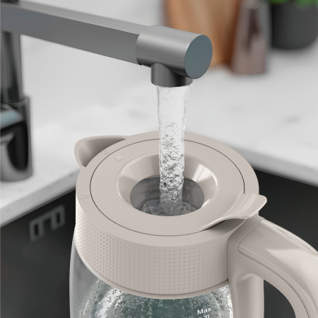 Fierbator de apa Tefal Morning KO2G0BE0, 2000 W, 1.7 L, vas din sticla cu gradatii, iluminare ambientala, filtru detasabil, functie oprire automata, b [5]
