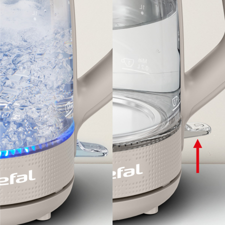 Fierbator de apa Tefal Morning KO2G0BE0, 2000 W, 1.7 L, vas din sticla cu gradatii, iluminare ambientala, filtru detasabil, functie oprire automata, b [8]
