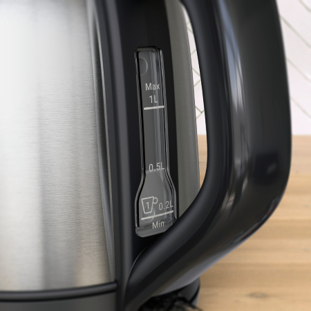 Fierbator de apa Tefal Subito Mini KO5S2DE0, 2400 W, 1 L, inox, baza rotativa, oprire automata, filtru detasabil, argintiu & negru [11]
