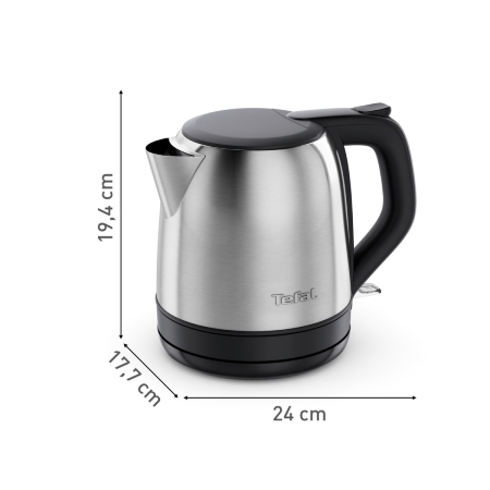Fierbator de apa Tefal Subito Mini KO5S2DE0, 2400 W, 1 L, inox, baza rotativa, oprire automata, filtru detasabil, argintiu & negru [18]