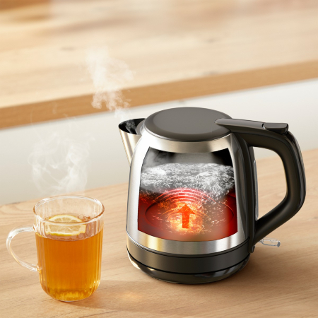 Fierbator de apa Tefal Subito Mini KO5S2DE0, 2400 W, 1 L, inox, baza rotativa, oprire automata, filtru detasabil, argintiu & negru [12]