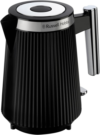 Bucatarie - Fierbator electric Russell Hobbs 26750-70 Bronte, 1.7L, 3000W, design fluted mat, iluminare interna, accenturi crom, Negru Mat