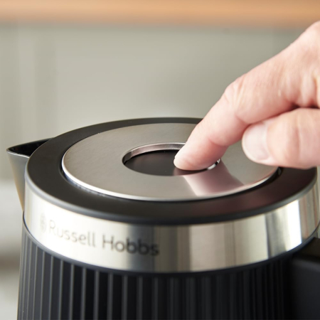 Fierbator electric Russell Hobbs 26750-70 Bronte, 1.7L, 3000W, design fluted mat, iluminare interna, accenturi crom, Negru Mat [3]