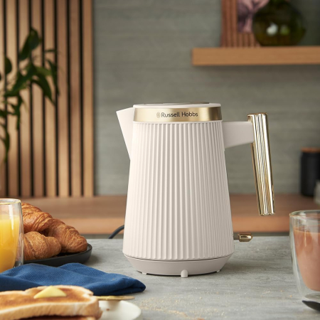 Fierbator electric Russell Hobbs 26751-70 Bronte, 1.7L, 3000W, design fluted mat, iluminare interna, accenturi aurii, Stone [1]