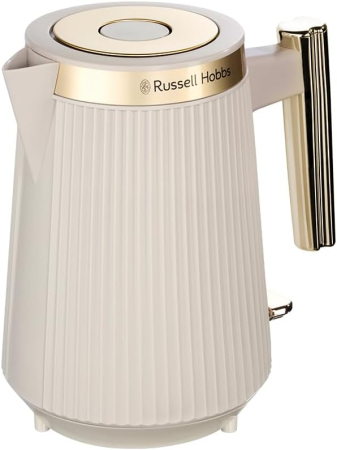 Bucatarie - Fierbator electric Russell Hobbs 26751-70 Bronte, 1.7L, 3000W, design fluted mat, iluminare interna, accenturi aurii, Stone