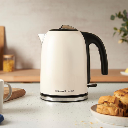 Fierbator electric Russell Hobbs 28510-70 Colours Plus Jasmine, 1.7L, 2400W, filtru anticalcar, iluminare, Jasmine Crem [1]
