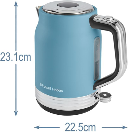 Fierbator electric Russell Hobbs 28641-70 Hanley, 1.7L, 2400W, design retro, filtru anticalcar, depozitare cablu, Albastru Retro [7]