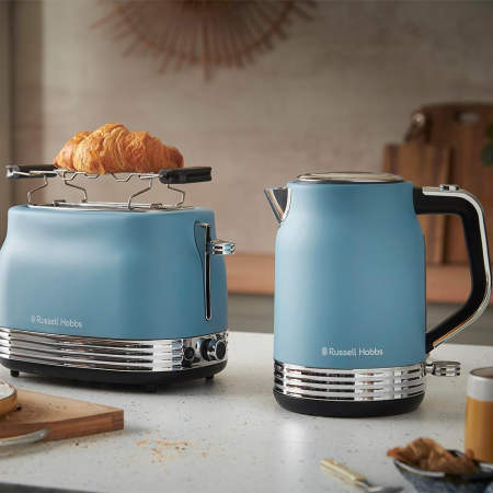 Fierbator electric Russell Hobbs 28641-70 Hanley, 1.7L, 2400W, design retro, filtru anticalcar, depozitare cablu, Albastru Retro [8]