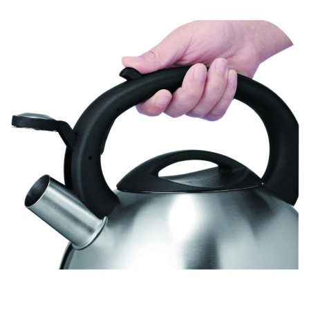 Fierbator manual cu fluier Tefal C7922024, 3 litri, maner ergonomic, otel inoxidabil, argintiu & negru [3]