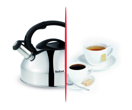 Fierbator manual cu fluier Tefal C7922024, 3 litri, maner ergonomic, otel inoxidabil, argintiu & negru [1]