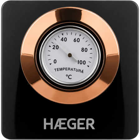 Fierbator retro HAEGER ART DECO BLACK, Capacitate 1.7L, Putere 2200W, Afisaj temperatura si baza rotativa 360 grade, Protectie la supraincalzire, Negru/Auriu [2]