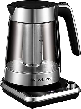 Fierbatoare - Fierbator Russell Hobbs Attentiv, 1.7L, 2400W, filtru calcar detasabil, baza 360°, indicator nivel apa, argintiu