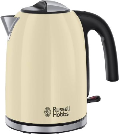 Fierbatoare - Fierbator Russell Hobbs Colours Plus+, 1.7L, 2400W, filtru calcar detasabil, indicator nivel apa, crem