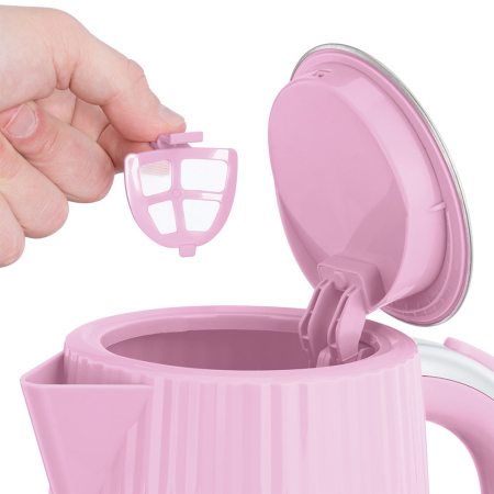 Fierbator Russell Hobbs Eden, 1.7L, 2400W, design modern, filtru calcar, indicator nivel apa, roz [2]