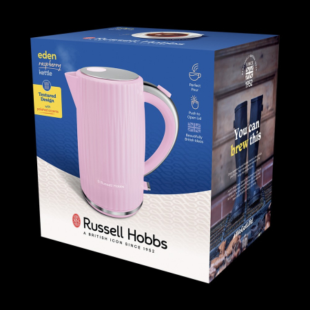 Fierbator Russell Hobbs Eden, 1.7L, 2400W, design modern, filtru calcar, indicator nivel apa, roz [1]