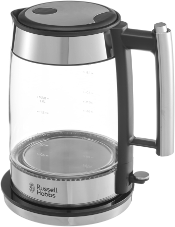Fierbatoare - Fierbator Russell Hobbs Elegance, 1.7L, 2400W, design elegant, filtru calcar, indicator nivel apa, argintiu