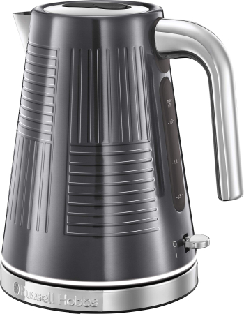 Fierbatoare - Fierbator Russell Hobbs Geo Steel, 1.7L, 2400W, corp inox, filtru calcar detasabil, baza 360°, argintiu
